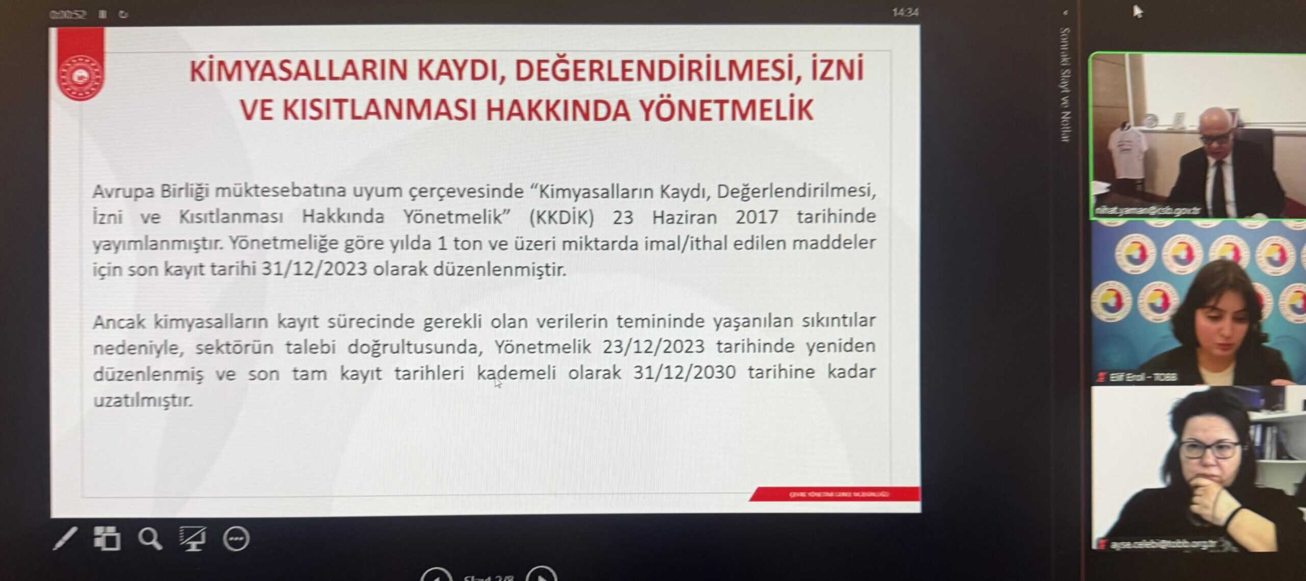 KKDİK Kapsamında Bireysel Geçici Kayıtlar Üzerine Bilgilendirme Webinarı Düzenlendi